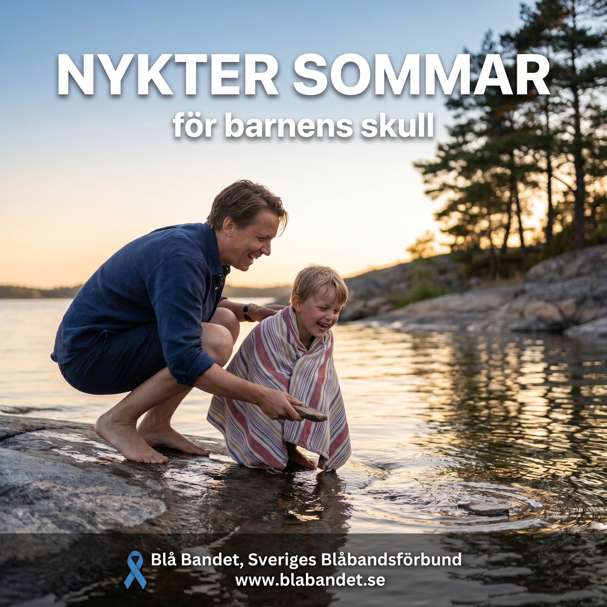 Förälder och barn vid vattnet