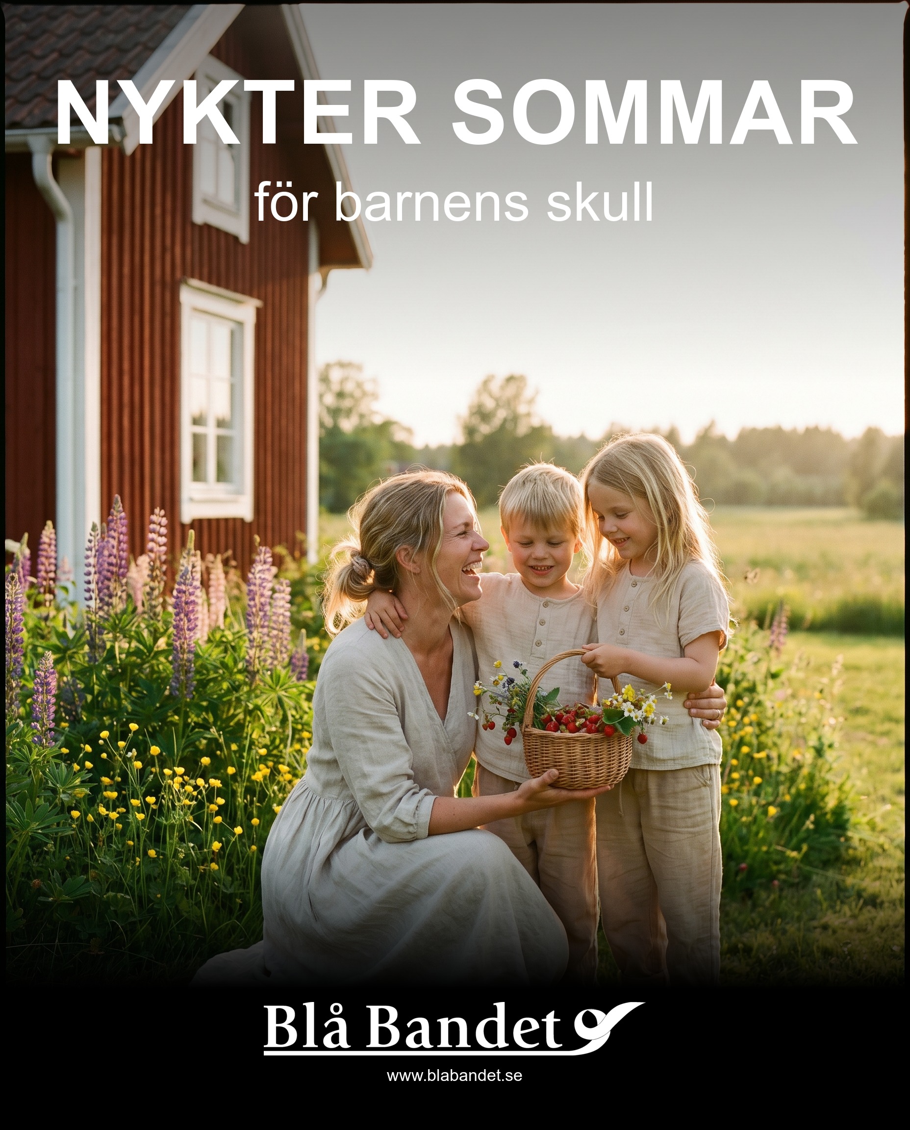 Mamma och barn i trädgården