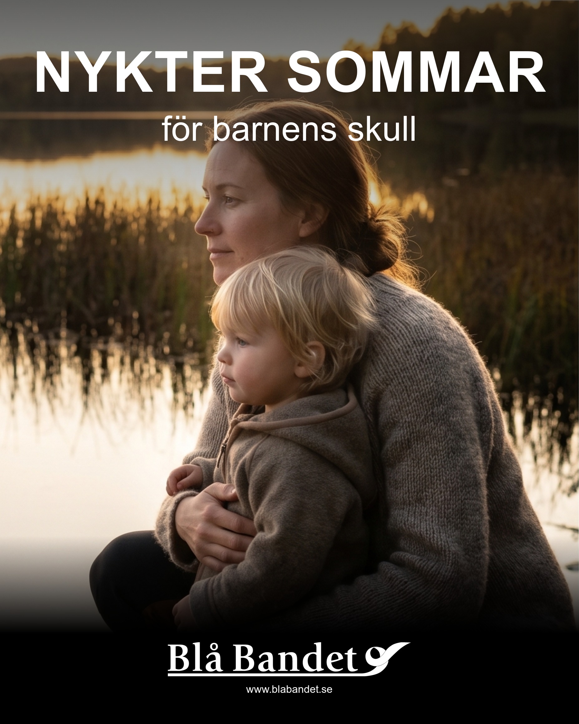 Mamma och barn vid sjön